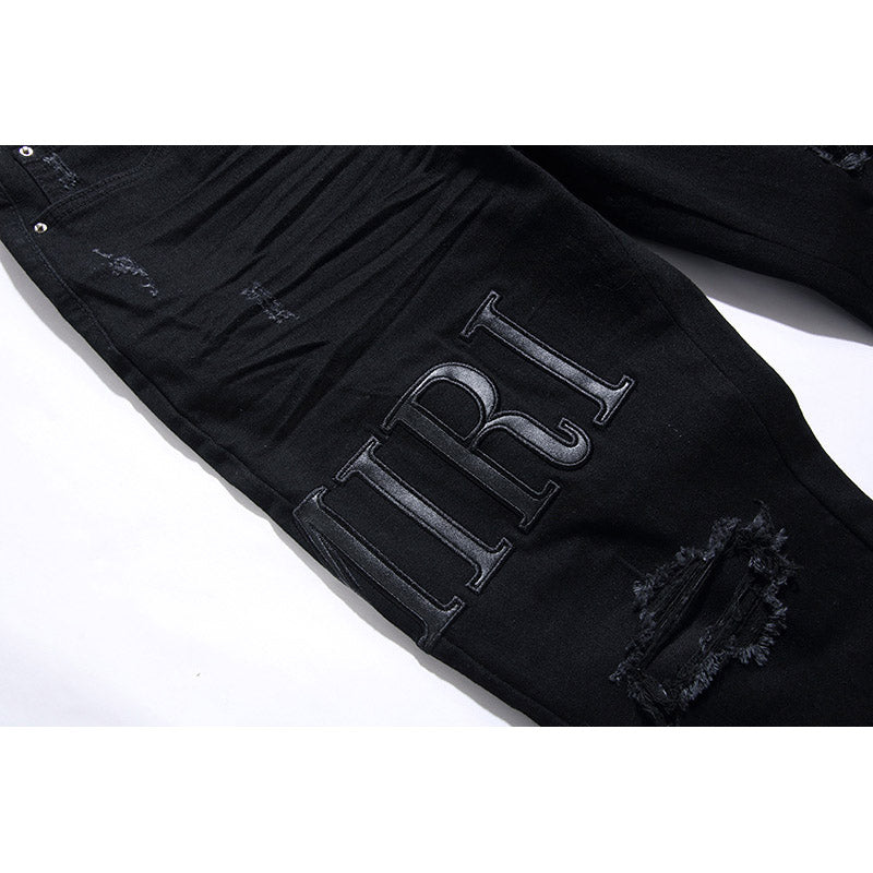 Amiri Jeans Casual Ripped Black Jeans