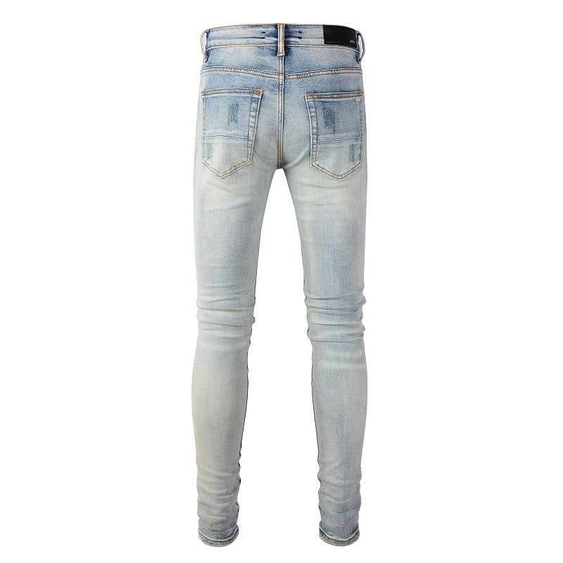 Amiri Jeans Casual Hip Hop Painted Slim Jeans
