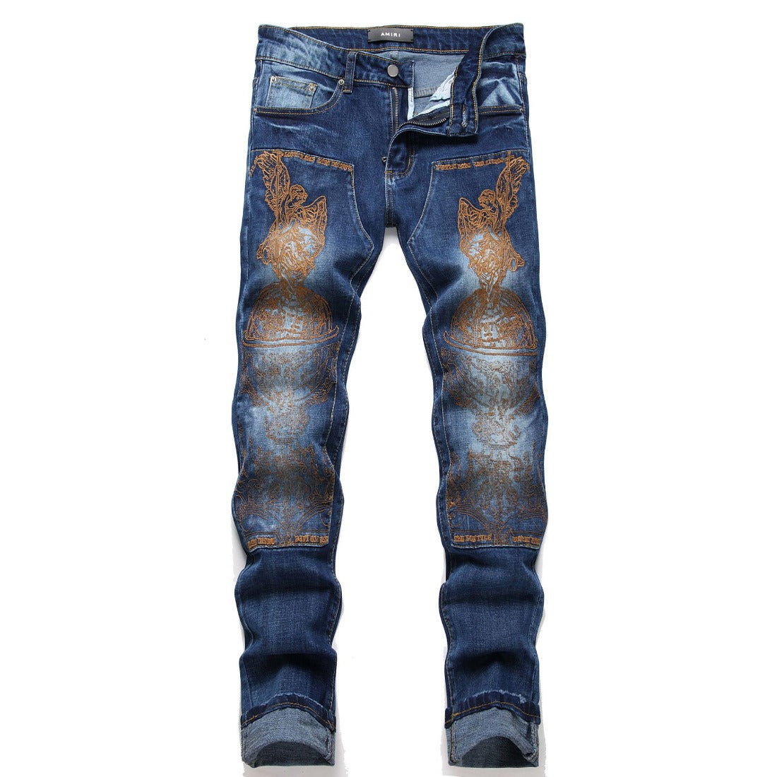 Amiri Jeans Embroidered Slim-Fit Stretch Jeans